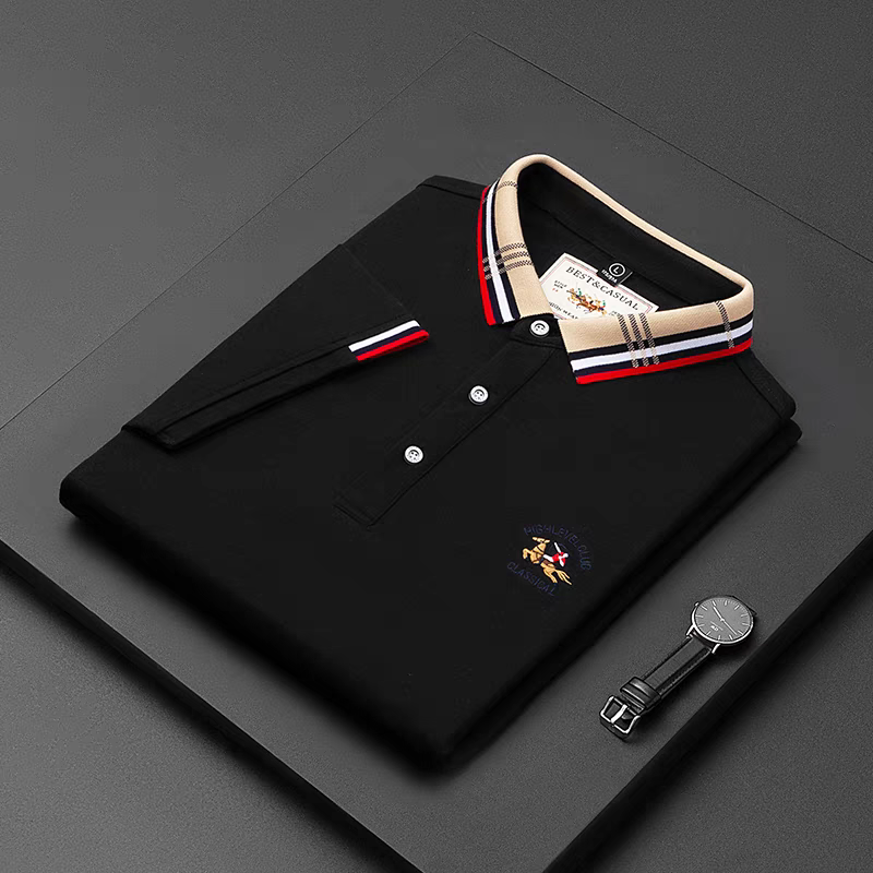 Men’s Black Polo Golf T-Shirt – Classic Sporty Elegance